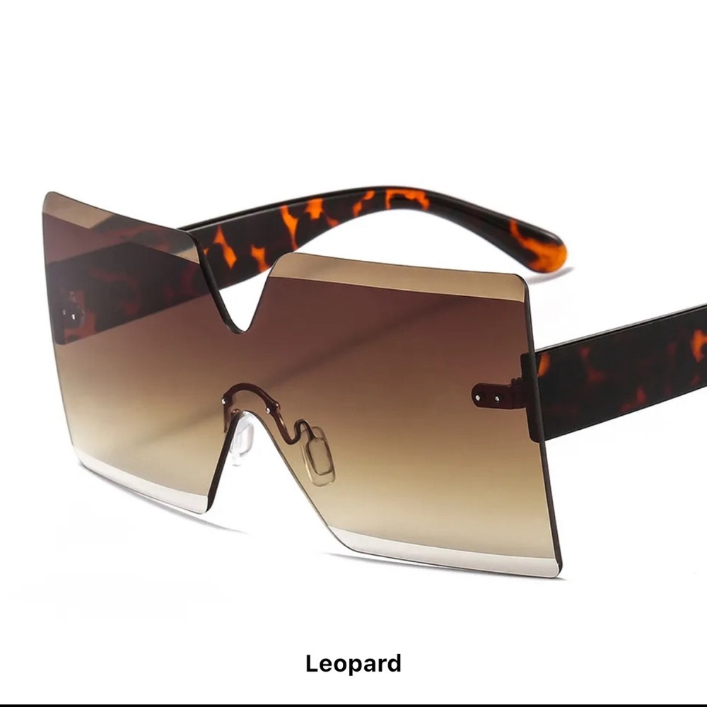 Rimless Oversized Sunglasses Square Sunglasses UV400